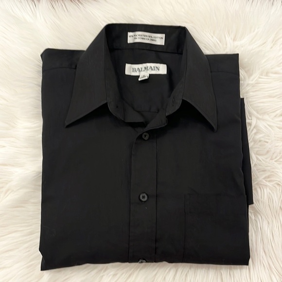BALMAIN Collar Button Up Black Shirt - Picture 13 of 13